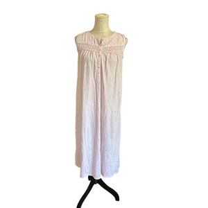 Croft & Barrow Sleeveless Night Gown Light Pink Pin Tucking And Lace Detailing S